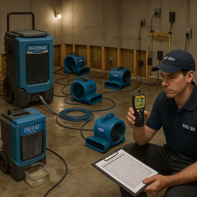 Structural Drying and Dehumidification process in Grundy County, IL